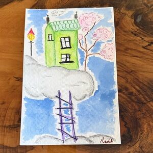 Whimsical Green House Art Print